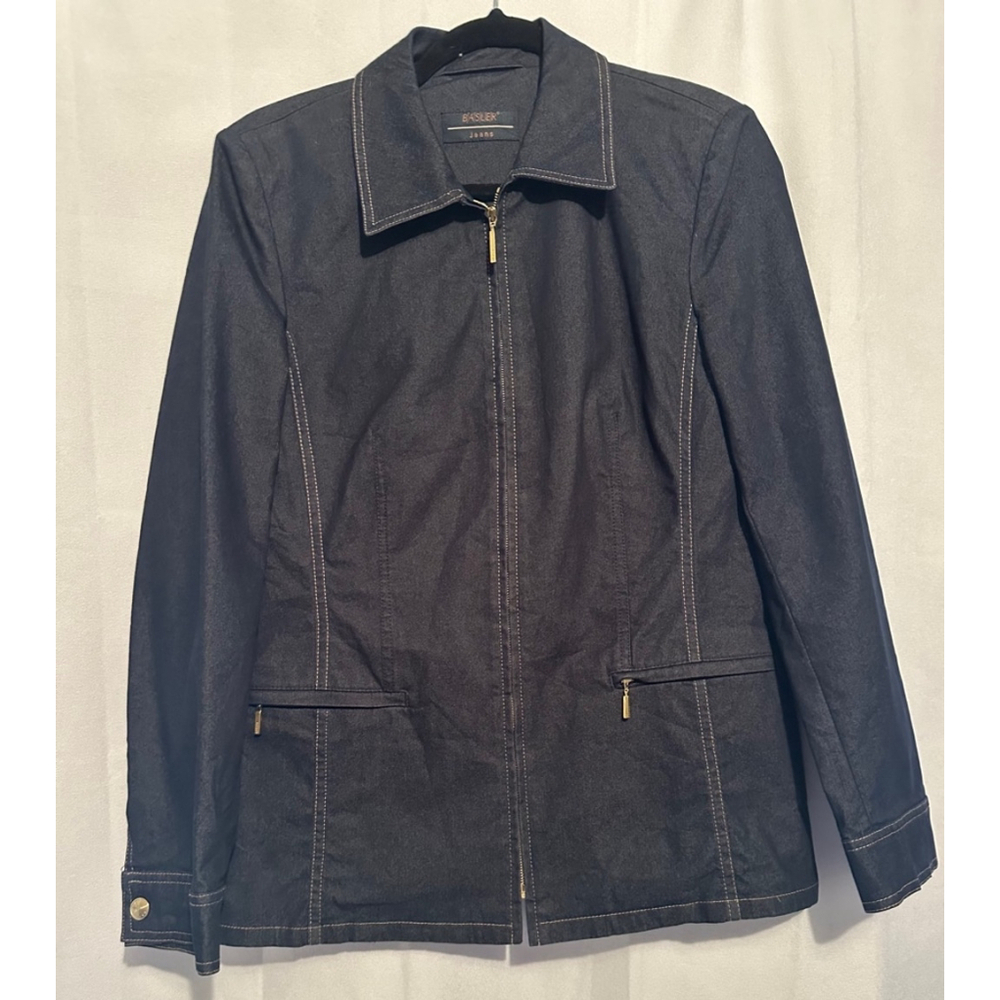 Basler Denim women's Jacket Size 36 Blue full zipper